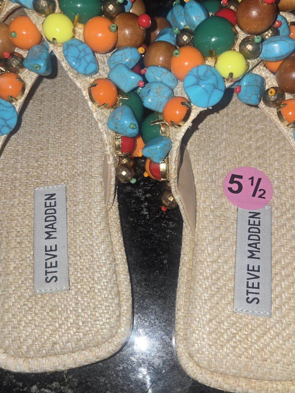 Steve Madden Beaded Turquoise Multi-Color Sandals